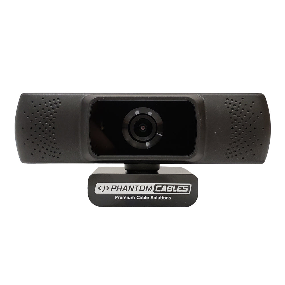Phantom Cables Webcam 1920x1080p @30fps with Microphone - USB 2.0 6ft Cable - Black